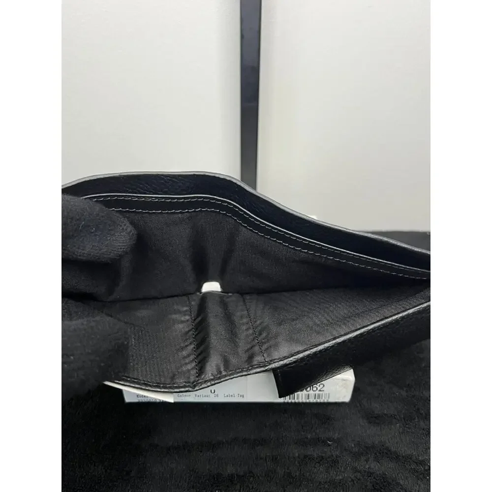 Versace Collection Black Pebbled Leather Bifold Wallet Medusa Auth Box